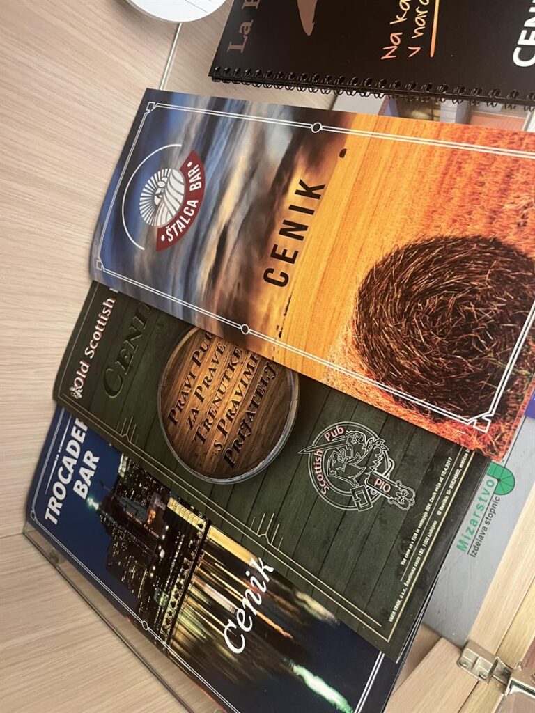 Tiskani jedilniki in ceniki