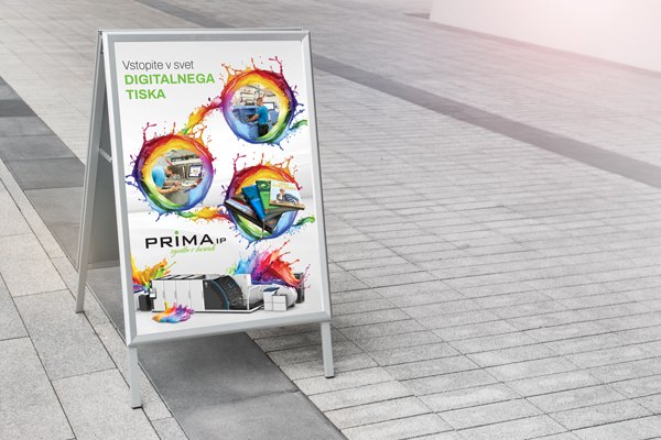 A-stojalo Prima IP na ulici